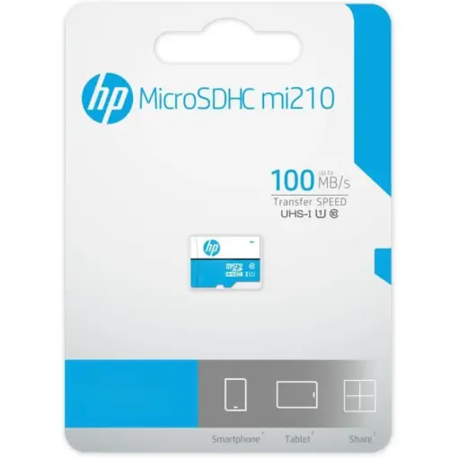 HP mi210 microSD Memory Card, HFUD032-1U1BA-N, Read Speed Up to 100MB/s – 32GB