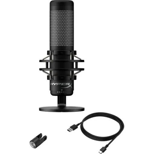 HyperX QuadCast 2 – USB Microphone for Gaming, Streaming and Podcasting, with On-Board Controls, LED Lighting, Removable Shock Mount, PC, Mac, PS5, PS4, USB-C - Black - Image 5