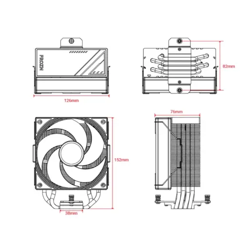 ID-COOLING FROZN A410 SE ARGB CPU Air Cooler, 4×Ф6mm High-Performance Heatpipes, 120mm Quiet Fan Low Noise 24.8 dB(A), Intel LGA1851/1700/1200/1150/1151/1155; AMD AM5/AM4 (152mm in Height) - Image 6