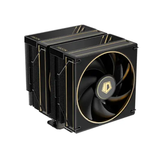 ID-COOLING FROZN A620 GDL (GOLD) - 6.1" Height Dual-Tower Air CPU Cooler, 6×Ф6mm Heatpipes, Dual 120x120x25mm FDB Fans, TDP 270W, Intel & AMD (157mm in Height)