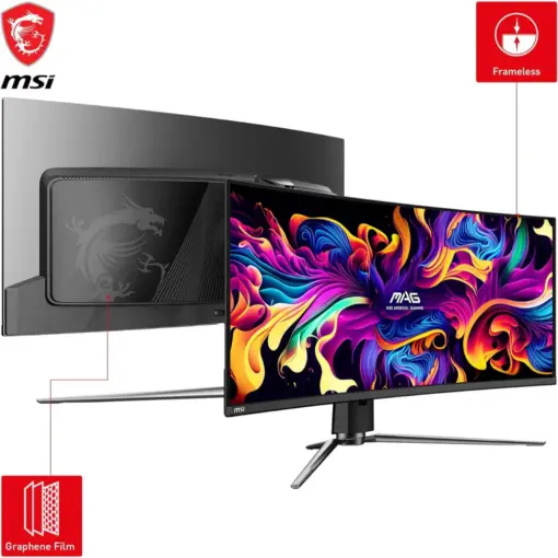 MSI MPG 341CQPX QD-OLED 34-inch Curved OLED Gaming Monitor, 3440 x 1440 (UWQHD), 0.03ms Response time, 240Hz, True Black HDR 400, HDMI, DP Port, USB Type C, Tilt, Height Adjustable - Image 5