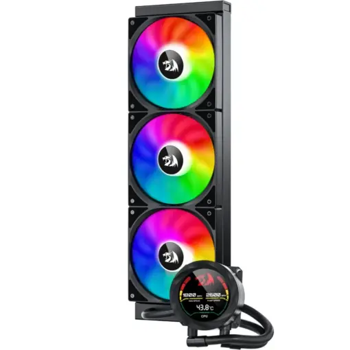 Redragon CCW-1017 360mm Digital ARGB CPU Liquid Cooler, Temperature Display, 3x 12cm Fans - Image 2