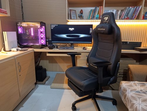 COUGAR ARMOR EVO S Ergonomic Gaming Chair, Breathable PVC Leather, Retractable Footrest, Magnetic Neck Pillow and Lumbar Cushion, 3D Adjustable Armrest, Reclining Backrest up to 155º Tilt & Lock Mechanism - Black/Orange - Free Shipping photo review