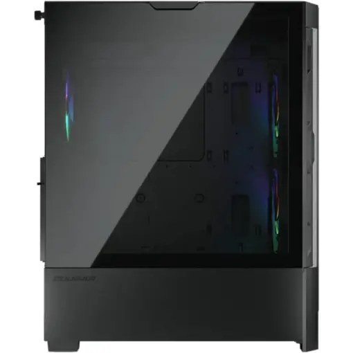 COUGAR Airface RGB E-ATX Mid Tower PC Case, Tempered Glass, Mesh Front Panels, Up to 280mm Radiator Support, USB 3.0*2, USB 2.0, Pre-Installed Front 2*140 & Rear 1*120 ARGB Fans - Black - Image 5