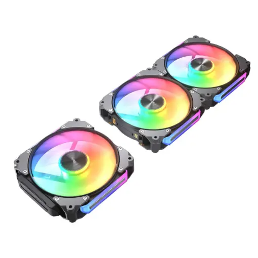 COUGAR APOLAR 120 ARGB Modular Case Fan, 3 Fan Pack, Tool-free Quick-release Connectivity, HDB Hydrodynamic Bearings, 2200 RPM - Black - Image 7