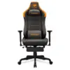 COUGAR ARMOR EVO S Ergonomic Gaming Chair, Breathable PVC Leather, Retractable Footrest, Magnetic Neck Pillow and Lumbar Cushion, 3D Adjustable Armrest, Reclining Backrest up to 155º Tilt & Lock Mechanism - Black/Orange - Free Shipping