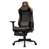 COUGAR ARMOR EVO S Ergonomic Gaming Chair, Breathable PVC Leather, Retractable Footrest, Magnetic Neck Pillow and Lumbar Cushion, 3D Adjustable Armrest, Reclining Backrest up to 155º Tilt & Lock Mechanism - Black/Orange - Free Shipping - Image 3