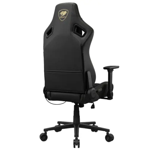 COUGAR DEFENSOR Gold F Ergonomic Office/Gaming Chair, Adjustable Height and Tilt, 155º Recline, 4D Folding Armrests, Magnetic Memory Foam Neck Pillow, Durable Hyper-dura Leatherette Upholstery, Woven Fabric, Back Pockets, 120kg Capacity - Black/Gold - Image 6