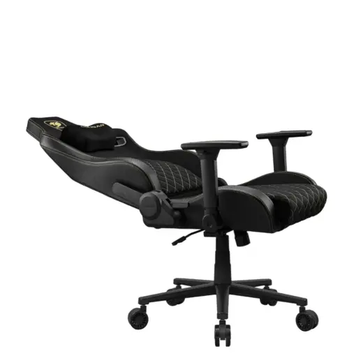 COUGAR DEFENSOR Gold F Ergonomic Office/Gaming Chair, Adjustable Height and Tilt, 155º Recline, 4D Folding Armrests, Magnetic Memory Foam Neck Pillow, Durable Hyper-dura Leatherette Upholstery, Woven Fabric, Back Pockets, 120kg Capacity - Black/Gold - Image 7