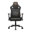 COUGAR DEFENSOR Gray F Ergonomic Office/Gaming Chair, Adjustable Height and Tilt, 155º Recline, 4D Folding Armrests, Magnetic Memory Foam Neck Pillow, Durable Hyper-dura Leatherette Upholstery, Woven Fabric, Back Pockets, 120kg Capacity - Gray/Orange - Free Shipping