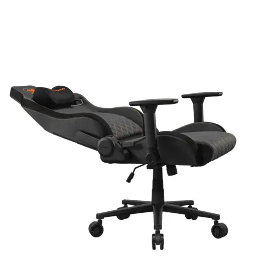 COUGAR DEFENSOR Gray F Ergonomic Office/Gaming Chair, Adjustable Height and Tilt, 155º Recline, 4D Folding Armrests, Magnetic Memory Foam Neck Pillow, Durable Hyper-dura Leatherette Upholstery, Woven Fabric, Back Pockets, 120kg Capacity - Gray/Orange - Image 7