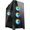 COUGAR Duoface Pro RGB E-ATX Mid Tower PC Case, Tempered Glass, Two Distinctive Front Panels: Mesh & RGB, Up to 360mm Radiator Support, Type C Gen 2, USB 3.0*2, USB 2.0, Pre-Installed Front 3*120 & Rear 1*120 ARGB Fans - Black - Image 2