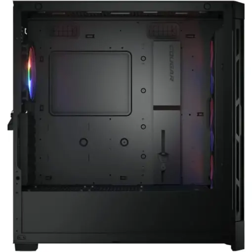 COUGAR Duoface Pro RGB E-ATX Mid Tower PC Case, Tempered Glass, Two Distinctive Front Panels: Mesh & RGB, Up to 360mm Radiator Support, Type C Gen 2, USB 3.0*2, USB 2.0, Pre-Installed Front 3*120 & Rear 1*120 ARGB Fans - Black - Image 4