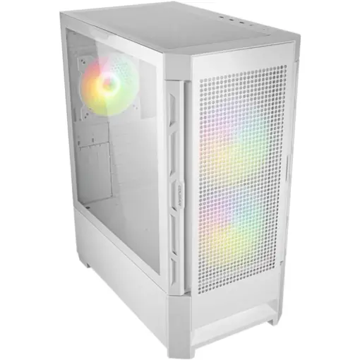 COUGAR Duoface RGB E-ATX Mid Tower PC Case, Tempered Glass, Two Distinctive Front Panels: Mesh & RGB, Up to 280mm Radiator Support, USB 3.0*2, USB 2.0, Pre-Installed Front 2*140 & Rear 1*120 ARGB Fans - White - Image 6