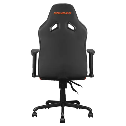 COUGAR FUSION S Ergonomic Gaming Chair, Breathable PVC Faux Leather, Metal 5-Star Base, Built-in 3D Curved Lumbar Support, Adjustable Armrest, Class 4 Gas Lift Cylinder, 120kg Capacity - Black/Orange - Image 5