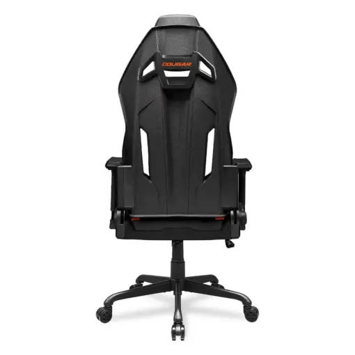 COUGAR HOTROD Ergonomic and Comfortable Gaming Chair with Head and Lumbar Support, Steel Frame and Base, Reclining Backrest, Tilt Mechanism, Noise-reducing Casters, Premium Hyper-dura Leatherette, 3D Armrest - Black/Orange - Image 4