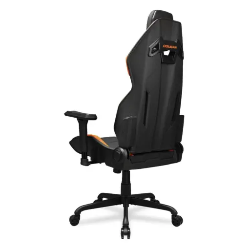 COUGAR HOTROD Ergonomic and Comfortable Gaming Chair with Head and Lumbar Support, Steel Frame and Base, Reclining Backrest, Tilt Mechanism, Noise-reducing Casters, Premium Hyper-dura Leatherette, 3D Armrest - Black/Orange - Image 7