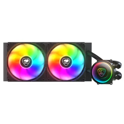 COUGAR POSEIDON ELITE 240 ARGB AIO Liquid Cooler with Infinity Mirror Design, "UTTERIGHT" Fins Design, Rotatable Pump Head, 2x ARGB Fans, Supports Intel LGA1851/LGA1700/LGA1200/LGA115X/LGA1366/AMD AM5/AM4/AM3/AM2/FM2/FM1