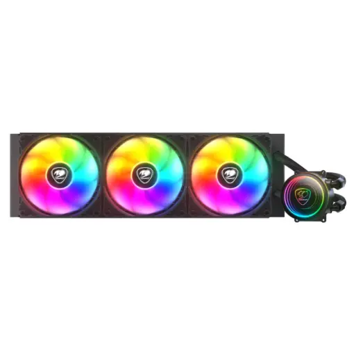 COUGAR POSEIDON ELITE 360 ARGB AIO Liquid Cooler with Infinity Mirror Design, "UTTERIGHT" Fins Design, Rotatable Pump Head, 3x ARGB Fans, Supports Intel LGA1851/LGA1700/LGA1200/LGA115X/LGA1366/AMD AM5/AM4/AM3/AM2/FM2/FM1
