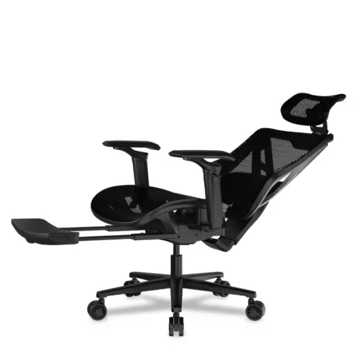 COUGAR SPEEDER Gaming/Office Racing-inspired Ergonomic Chair, 3D Hyper Rotation Armrest & Adjustable Headrest, Premium Chenille Yarn Mesh Fabric, Retractable Footrest - Black - Image 7