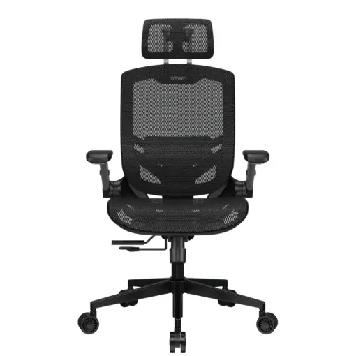 COUGAR SPEEDER ONE Gaming/Office Racing-inspired Ergonomic Chair, 2D Folding Armrest & Adjustable Headrest, Breathable Mesh Fabric, Lumbar Support and Seat Depth - Black