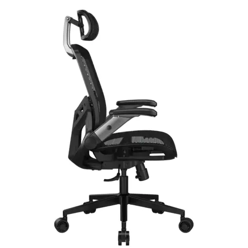 COUGAR SPEEDER ONE Gaming/Office Racing-inspired Ergonomic Chair, 2D Folding Armrest & Adjustable Headrest, Breathable Mesh Fabric, Lumbar Support and Seat Depth - Black - Image 3