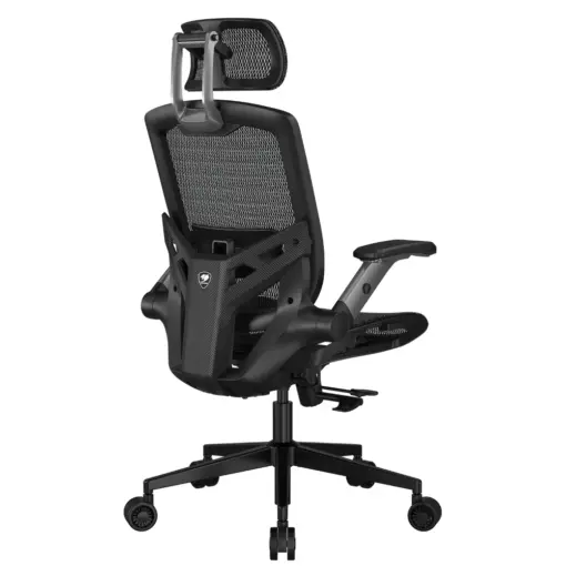 COUGAR SPEEDER ONE Gaming/Office Racing-inspired Ergonomic Chair, 2D Folding Armrest & Adjustable Headrest, Breathable Mesh Fabric, Lumbar Support and Seat Depth - Black - Image 4