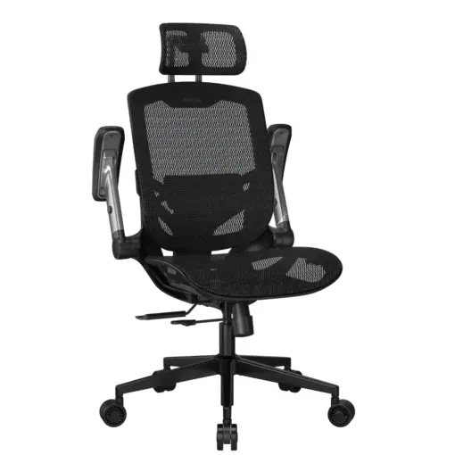 COUGAR SPEEDER ONE Gaming/Office Racing-inspired Ergonomic Chair, 2D Folding Armrest & Adjustable Headrest, Breathable Mesh Fabric, Lumbar Support and Seat Depth - Black - Image 6