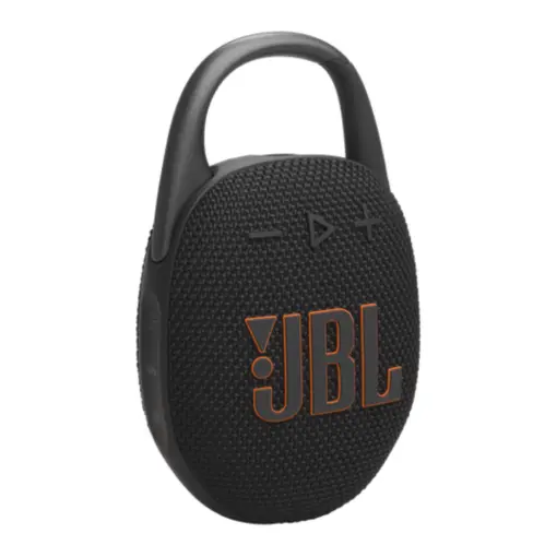 JBL CLIP5 Bluetooth Speaker, USB C Charging, IP67 Dustproof, Waterproof, App Compatible, Carabiner Structure, Passive Radiator Included, Portable - Black