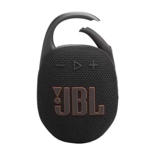 JBL CLIP5 Bluetooth Speaker, USB C Charging, IP67 Dustproof, Waterproof, App Compatible, Carabiner Structure, Passive Radiator Included, Portable - Black - Image 2