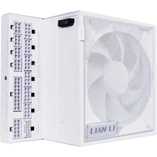 Lian Li Edge 850W Full Modular Power Supply 80+ Gold - ATX 3.1 - PCIE 5.1 Support - 12V-2x6 Connector - L-Shape Design for Dual Chamer Case - Without USB/Fan Hub - White - Free Shipping