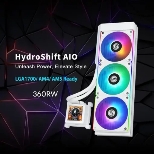 Lian Li Hydroshift 360 AIO - Pre-Installed 3 ARGB Fans - White - Free Shipping - Image 2