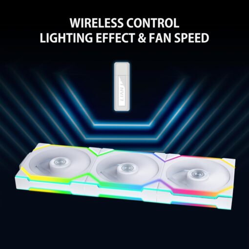 Lian Li UNI Fan SL120 Wireless - Triple Pack (Reverse Blade) - White - Image 4