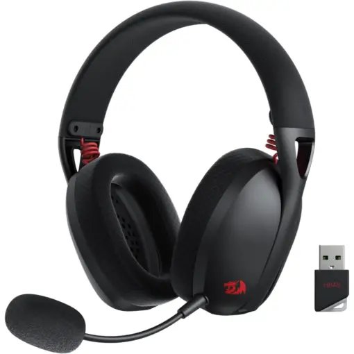 Redragon H848 IRE Bluetooth Wireless Gaming Headset - Lightweight - 7.1 Surround Sound - 40MM Drivers - Detachable Microphone - Multi Platforms for PC, PS5/4/3, Switch, Mobile (Black)