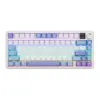 AULA F75 MAX Wireless Mechanical Keyboard, TFT Screen and Knob, 75% Gasket Hot Swappable Custom Keyboard - White Blue - LEOBOG Reaper Switch