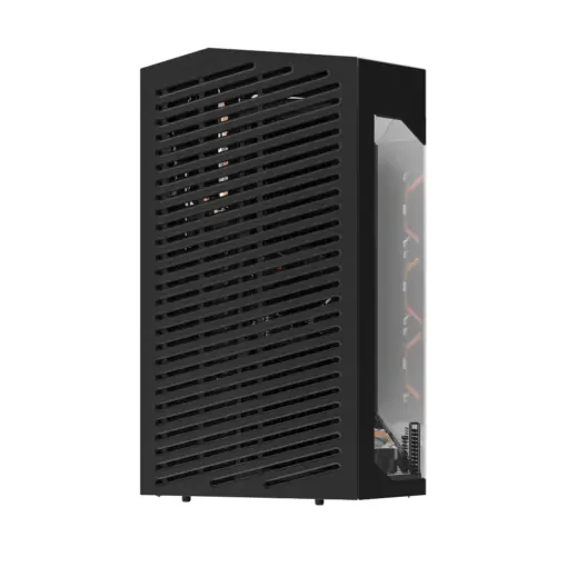 darkFlash DY470 Tempered Glass ATX PC Case, Three-sided Glass Panel View, 2x USB 3.0, 1x Gen 2 Type-C, Horizontal and Vertical PCIE Slots, Dual 360mm Radiators Support, Back-connect Motherboard Compatible - Black - Image 2