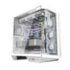 darkFlash DY470 Tempered Glass ATX PC Case, Three-sided Glass Panel View, 2x USB 3.0, 1x Gen 2 Type-C, Horizontal and Vertical PCIE Slots, Dual 360mm Radiators Support, Back-connect Motherboard Compatible, 4x ARGB Fans Included - White