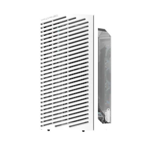 darkFlash DY470 Tempered Glass ATX PC Case, Three-sided Glass Panel View, 2x USB 3.0, 1x Gen 2 Type-C, Horizontal and Vertical PCIE Slots, Dual 360mm Radiators Support, Back-connect Motherboard Compatible, 4x ARGB Fans Included - White - Image 2