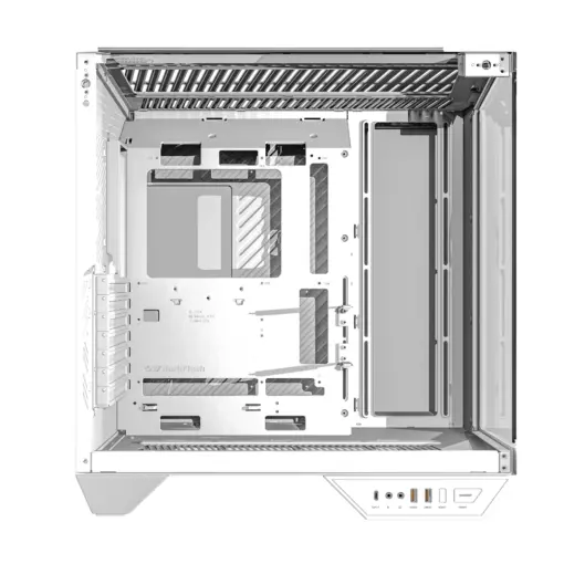 darkFlash DY470 Tempered Glass ATX PC Case, Three-sided Glass Panel View, 2x USB 3.0, 1x Gen 2 Type-C, Horizontal and Vertical PCIE Slots, Dual 360mm Radiators Support, Back-connect Motherboard Compatible, 4x ARGB Fans Included - White - Image 4