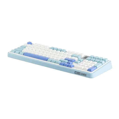 MechLands Vibe99 Wireless Mechanical Keyboard, TFT Screen, 98% Gasket Mounted, Double-shot PBT Keycaps, Hot Swappable, Three-Mode Connectivity – Blue – ML Cream Mint Switch - Image 4
