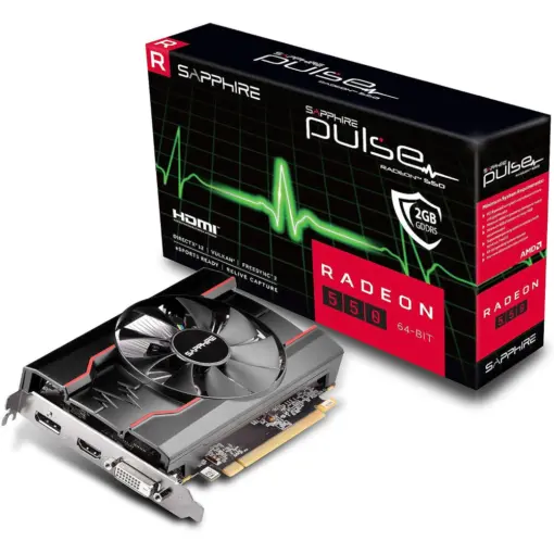 SAPPHIRE 11268-03 PULSE Radeon RX 550 2GB GDDR5/128-bit Graphics Card - Official SAPPHIRE Refurbished