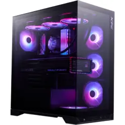 XPG Invader X BTF Mid-Tower PC Case, Reverse-Connector Motherboard Compatibility – Black