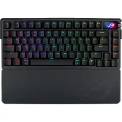 ASUS ROG Azoth Extreme 75% Custom Gaming Keyboard, Aluminum Chassis, Carbon Fiber Positioning Plate, Adjustable Gasket Mount, Three-Layer Dampening, Color OLED Touchscreen, ROG NX Snow Switches, PBT Keycaps - Black