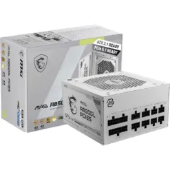 MSI MAG A850GL PCIE 5 & ATX 3.0 Gaming Power Supply - Full Modular - 80 Plus Gold Certified 850W - Compact Size - ATX - White