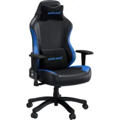 AndaSeat Luna PVC Leather Large Gaming Chair, Ergonomic Reclining, Computer Home Office Chair, Heavy Duty Neck & Back Lumbar Support - Black/Blue - Free Shipping