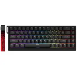 FGG MADLIONS MAD68 HE 8K Magnetic Switches Mechanical Keyboard, Hall Effect, Rapid Trigger, Wired, ABS Case, Hot-Swappable, Aluminum Plate, 8000Hz, 0.125ms Latency, Custom 65% Layout, Web Driver, Windows/macOS/Linux, Magnetic Amber Pro Switch - RGB Black