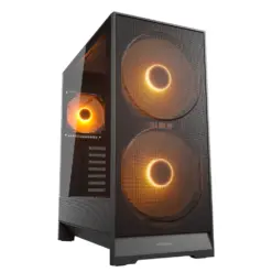 COUGAR AIRFACE 180 ARGB ATX Mid Tower PC Case, Black - 3x Pre-installed Fans