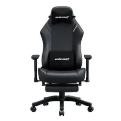 AndaSeat Luna Pro PVC Leather Large Gaming Chair with Footrest, Ergonomic Reclining, Computer Home Office Chair, Heavy Duty Neck & Back Lumbar Support - Black