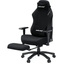 AndaSeat Luna Pro Fabric Large Gaming Chair with Footrest, Ergonomic Reclining, Computer Home Office Chair, Heavy Duty Neck & Back Lumbar Support - Black Fabric