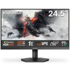 KOORUI G2511P 25-inch FHD IPS 200Hz, 1ms (MPRT), Adaptive Sync, 2x HDMI 2.0, 1x DP 1.4, HDR400, 90% DCI-P3 Gaming Monitor